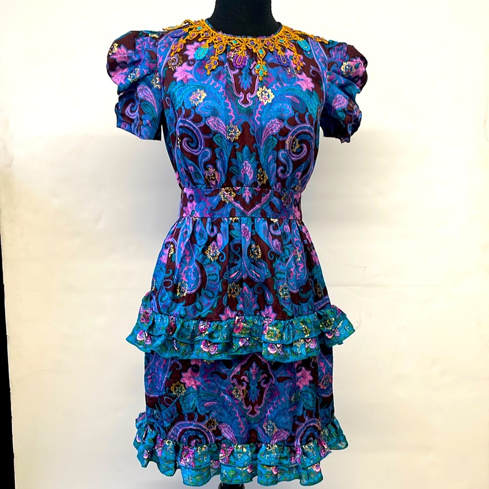 Anna Sui silk jacquard dress